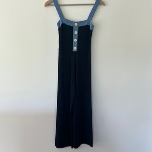 Staud navy blue stretch knit jumpsuit - worn once
